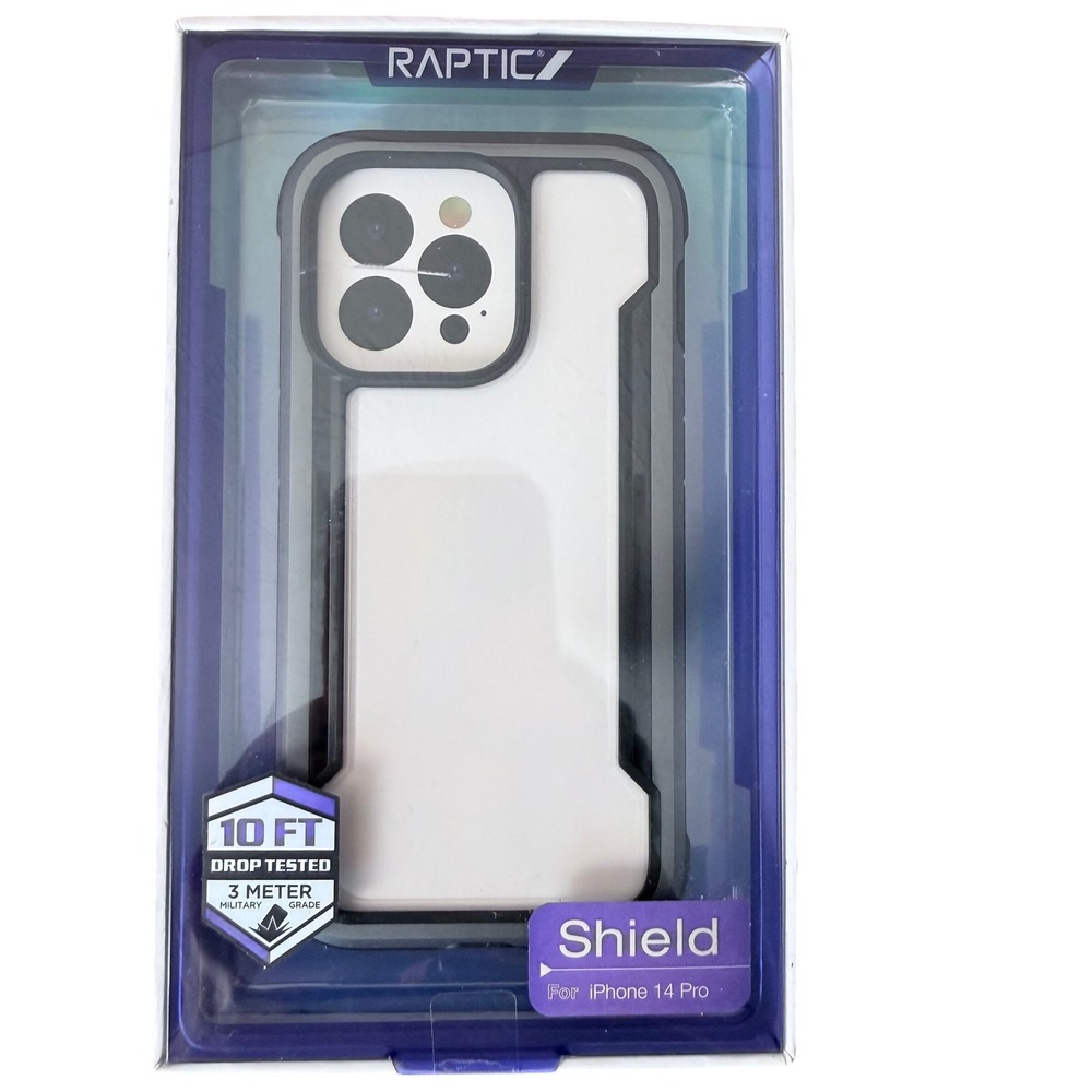 Raptic Shield iPhone 14 Pro Case Black Clear 10ft Drop Tested Military Grade NEW